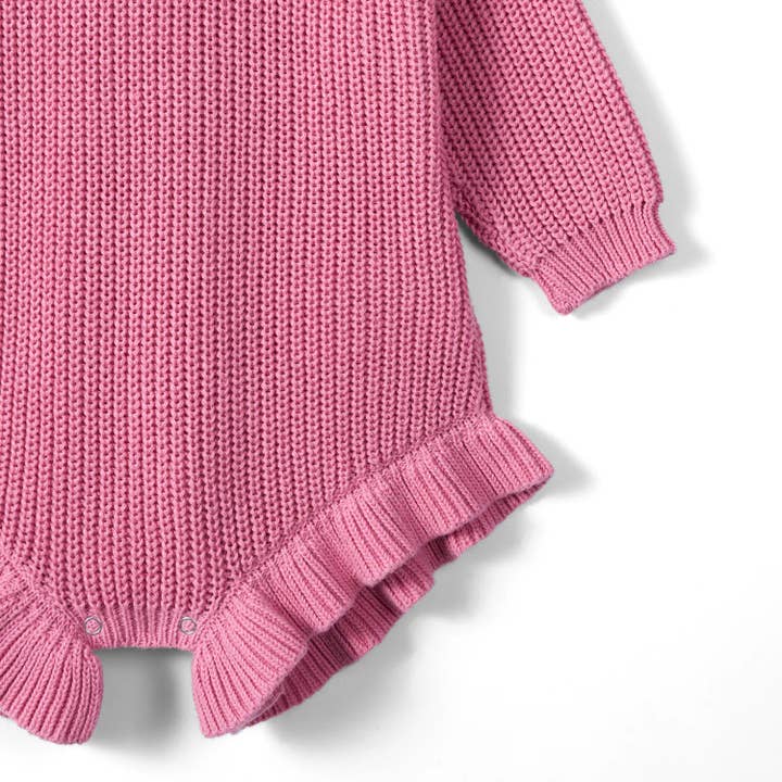 SwaddleAn - Wholesale Romper - Kids - 100% Cotton Ruffle Baby Girl Knit Romper 48