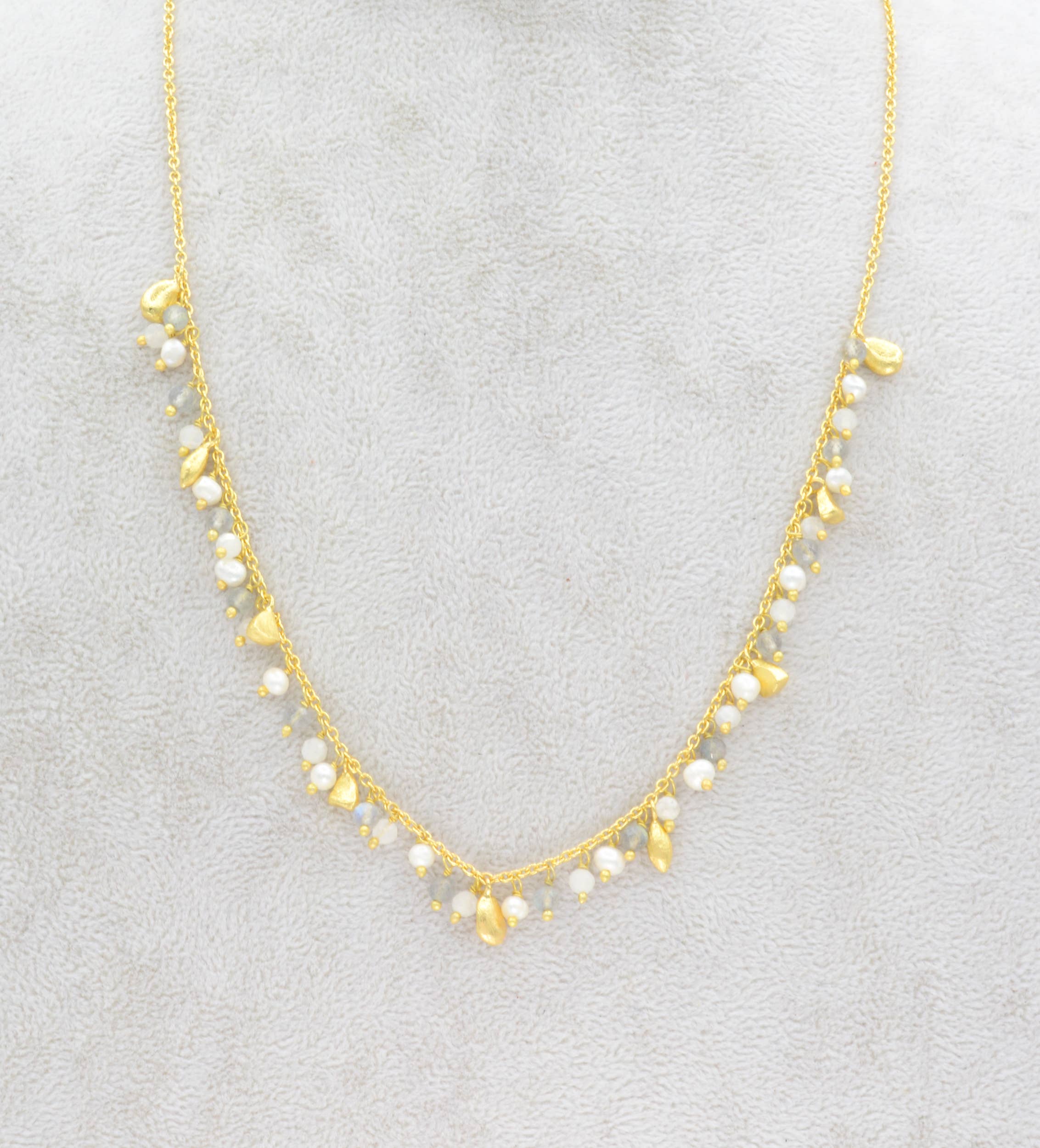 AJS Design Studio - Wholesale Link & Chain Necklace - Pearl and labradorite cluster necklace3