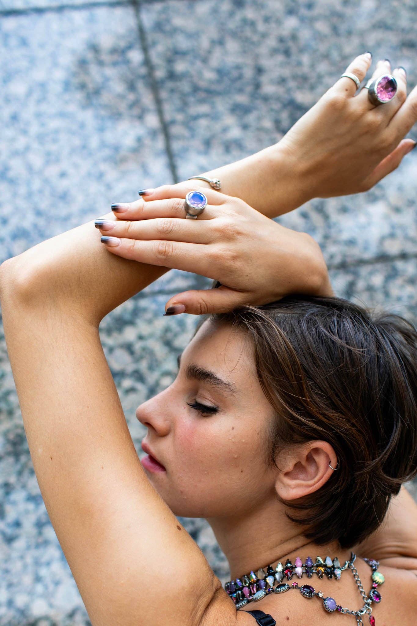 Vesper Obscura - Wholesale Cocktail/Statement Ring - Mini Orb Ring in Periwinkle2