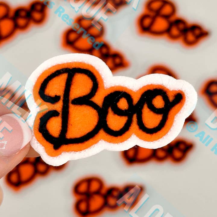 Chainstitch Boo Patch, Halloween hat, Fall Patch, Boo for wholesale by Aloe and Milk Boutique