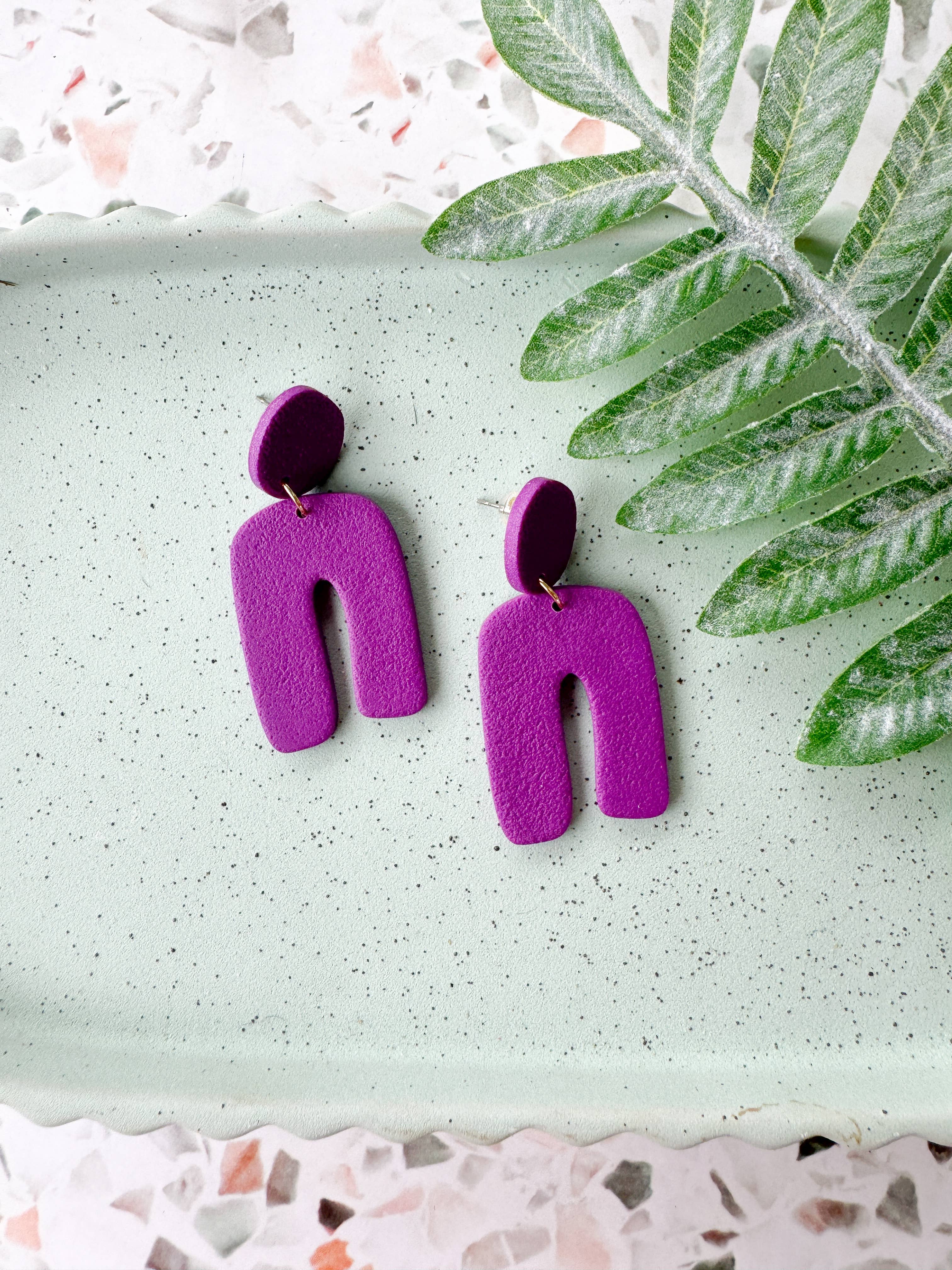 Anam Cara Clay Goods - Wholesale Dangle Earrings - Organic Arch Drops-Polymer Clay Earrings3