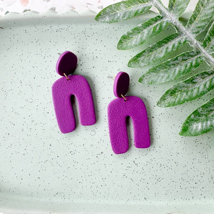 Anam Cara Clay Goods - Wholesale Dangle Earrings - Organic Arch Drops-Polymer Clay Earrings3