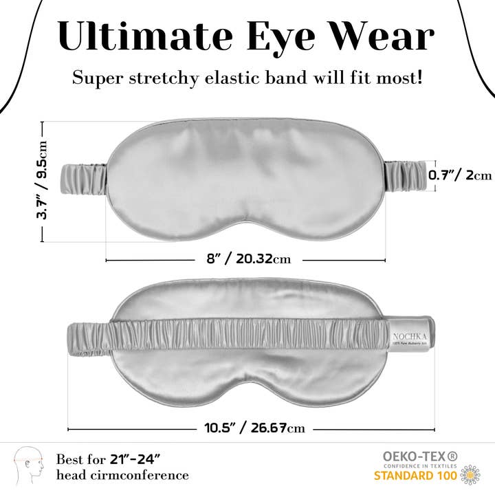 Nochka - Wholesale Sleep/Eye Mask - Silver Pure Silk Sleep Mask 3