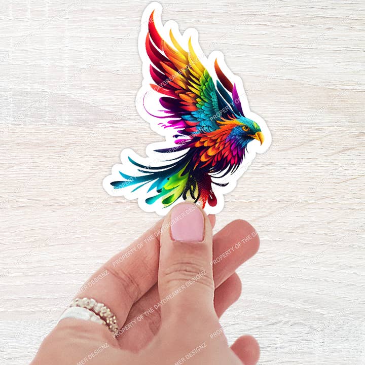 Bright Phoenix Sticker for wholesale by The Daydreamer Designz