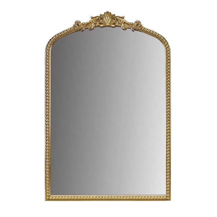 Olliix - Wholesale Wall Mirror - Transitional Beaded Arch Wall Decor Mirror, Gold