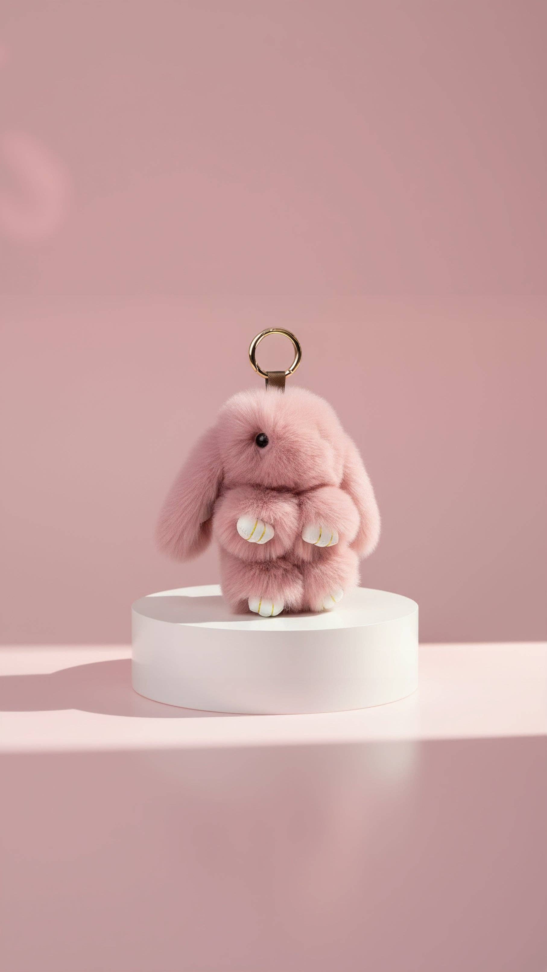 Arya Jewellery Wholesale – wholesale Keychain – Women's – Mini Fluffy Bunny Rabbit Key Ring & Bag Charm3