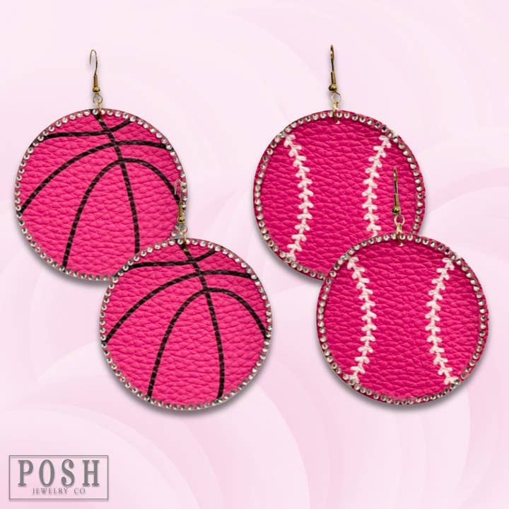 Game-day ball earring, last call for wholesale by Pink Panache Brands