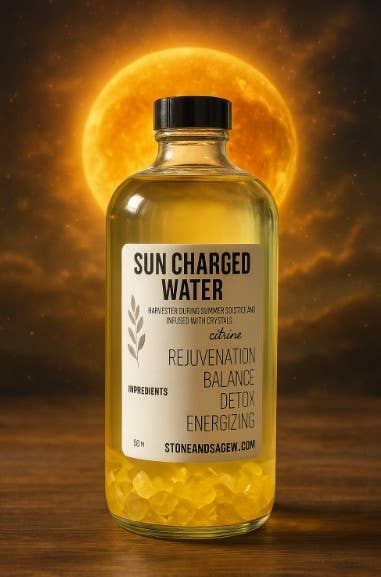 ERTH World Corp DBA Stone+Sage - Vendita all'ingrosso Attrezzatura per meditazione - Rituale di pulizia con cristalli del solstizio d'estate con acqua caricata dal sole 4