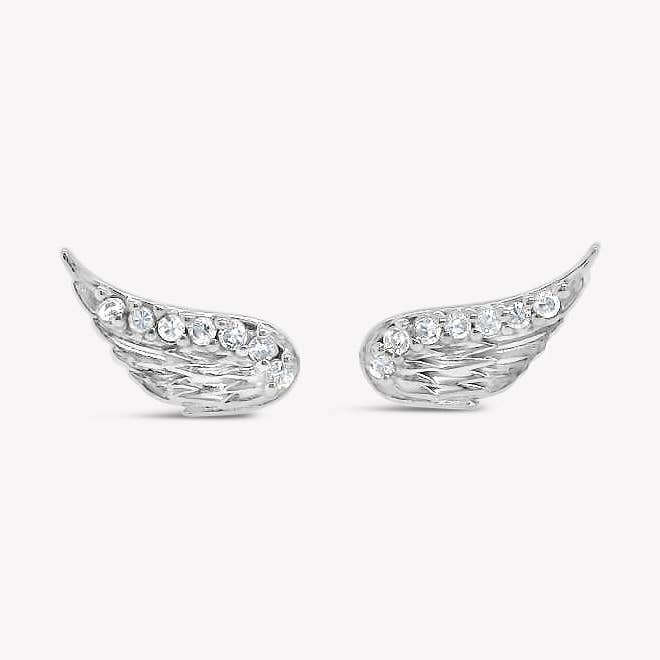 Divine Wings Sparkle Earrings for wholesale by Rizen Jewelry