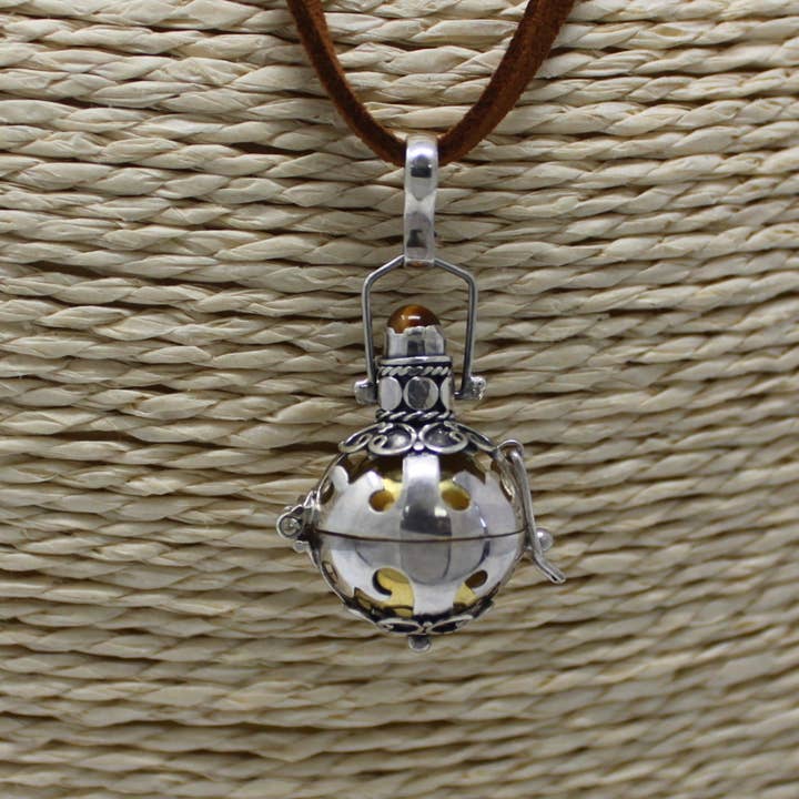 Ancient Wisdom - Wholesale Pendant/Charm Necklace - Silver Angel Bell - Protection - 16mm2