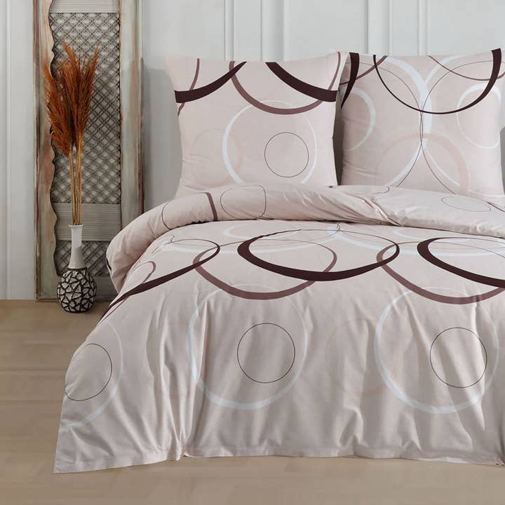 Ropa de cama Renforcé "Wave", beige, 100% algodón, cremallera, funda de almohada de 80x80 cm para venta al por mayor de Buymax