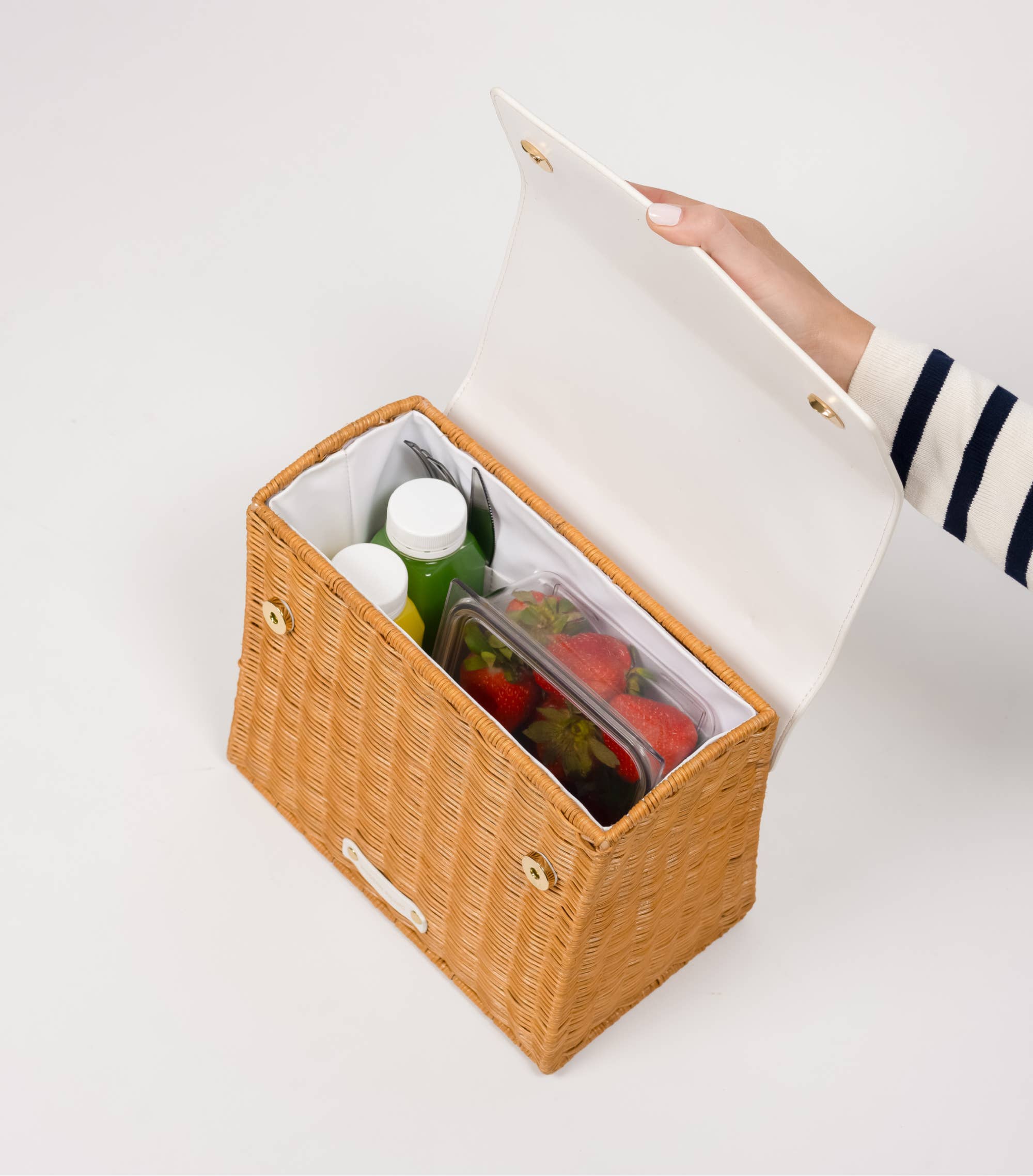 Modern Picnic - Wholesale Lunch Bag/Box - Wicker Lunch Bag – Insulated Wicker Beach Cooler Bag17
