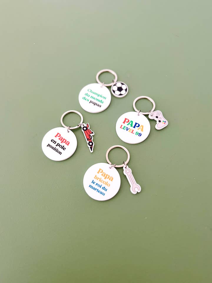 Originele sleutelhanger Papa passie, Vaderdag voor wholesale door Print Your Love