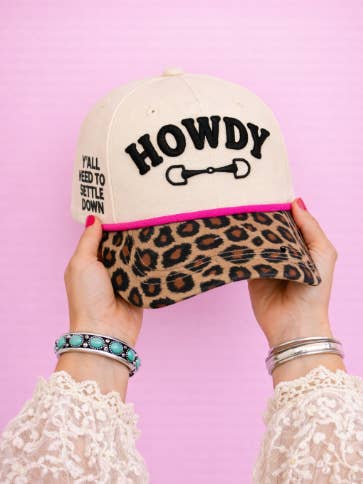 "Howdy" on Tan Cap with Patch Work for wholesale by GRACE+EMMA by Southern Grace