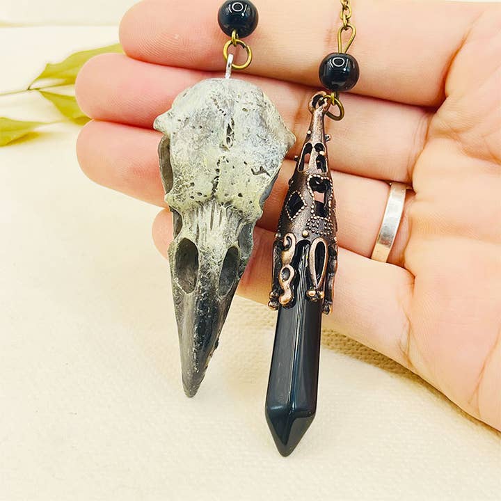 GemMeet - Wholesale Pendant/Charm Necklace - Gothic Raven Crystal Pendant