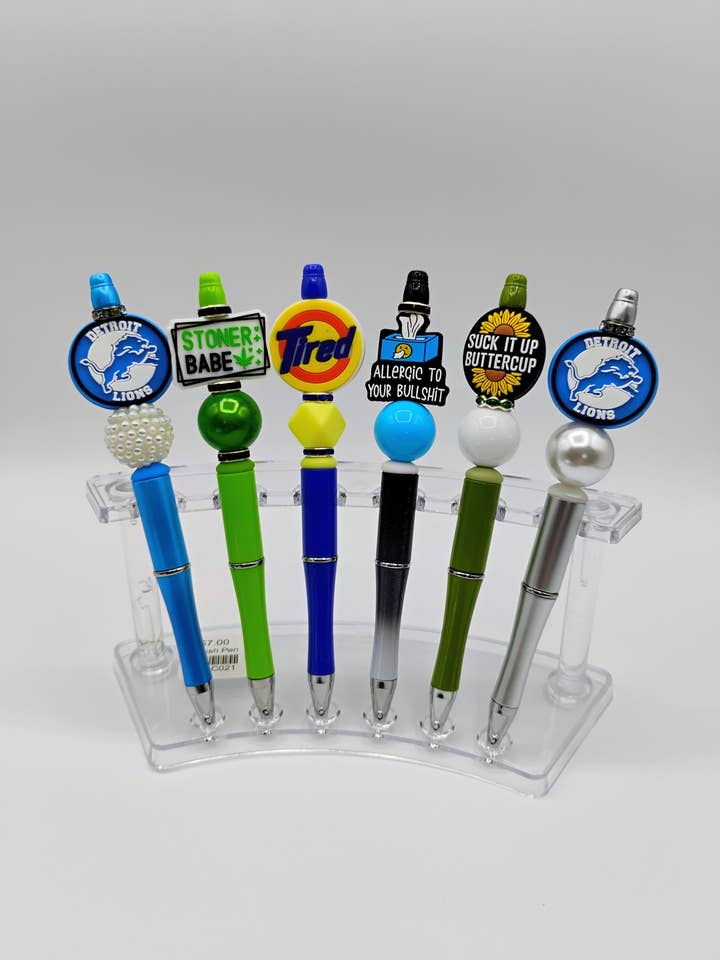 6 beaded pens lot - one order is 6 pens for wholesale by Swanky Lady Couture