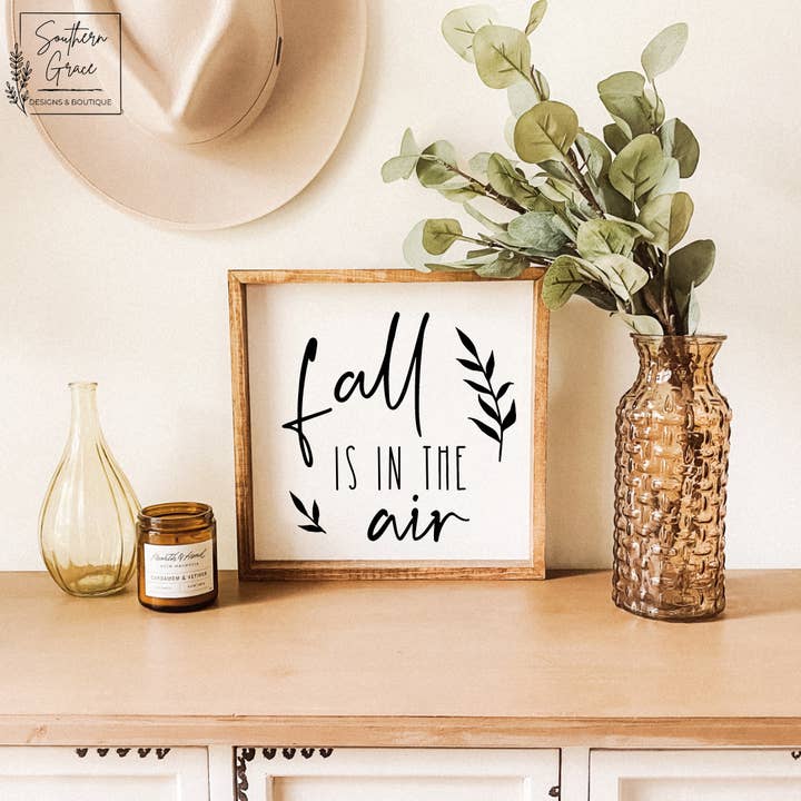 Fall Is In The Air | Fall Wood Sign for wholesale by Southern Grace Designs & Boutique