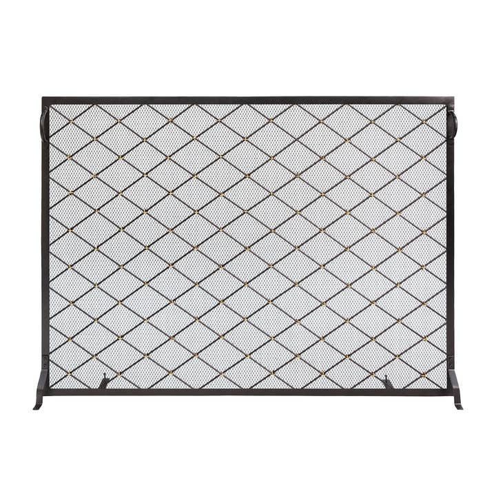ACHLA Designs - Wholesale Fireplace Screen - 44 x33-in.Harlequin Flat Fireplace Screen