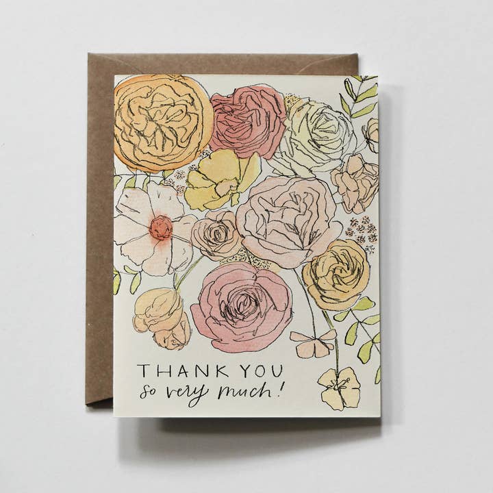 everglow handmade – postal de agradecimento por atacado – Muito | Grateful Silted Florals Obrigado Cartão de Saudação1