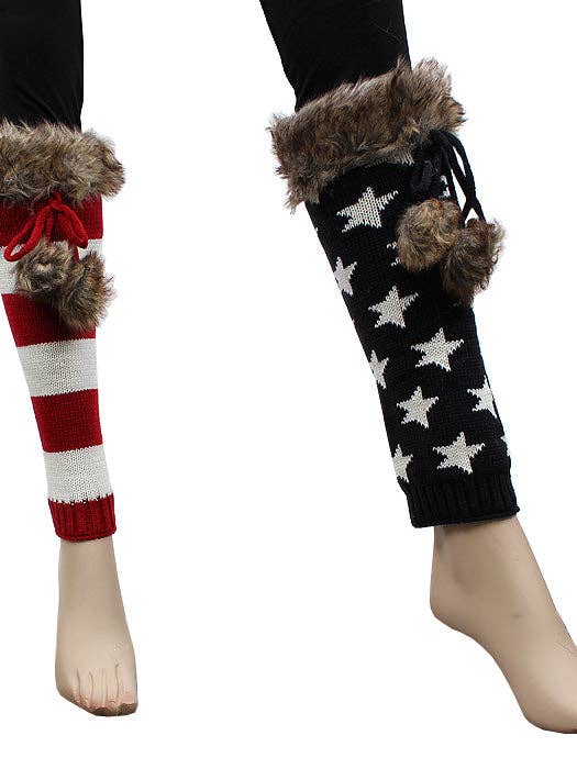BC10251 American Flag Knit Boot Cuffs for wholesale by MiMi Wholesale
