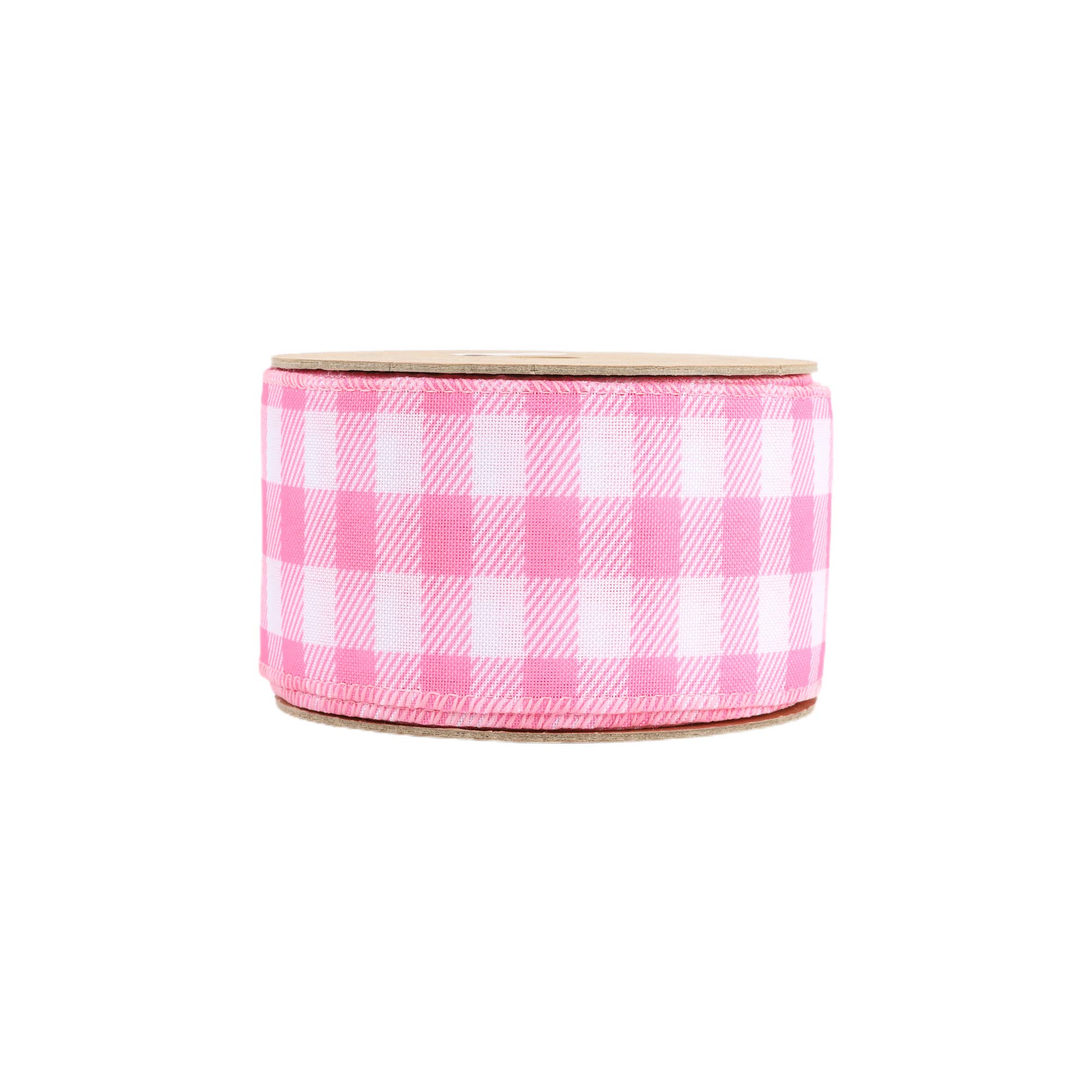 LA Ribbons Wholesale - Wholesale Ribbon - Gift Wrapping - 2 1/2" Wired Ribbon | White/Spring Gingham | 10 Yard Roll |10