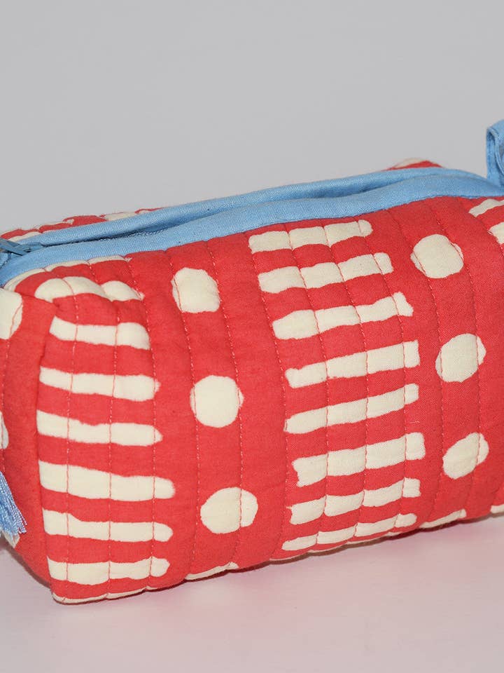Small Waterproof Travel Pouch | Dot Dash Poppy for wholesale by Amisha