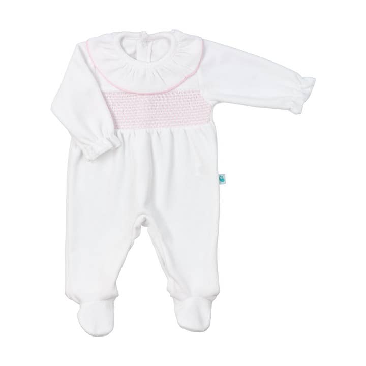 Bean Baby Clothes – wholesale Jumpsuit – Baby – BabyGrow Baby Velvet with Embroidered Smocks and Collar0