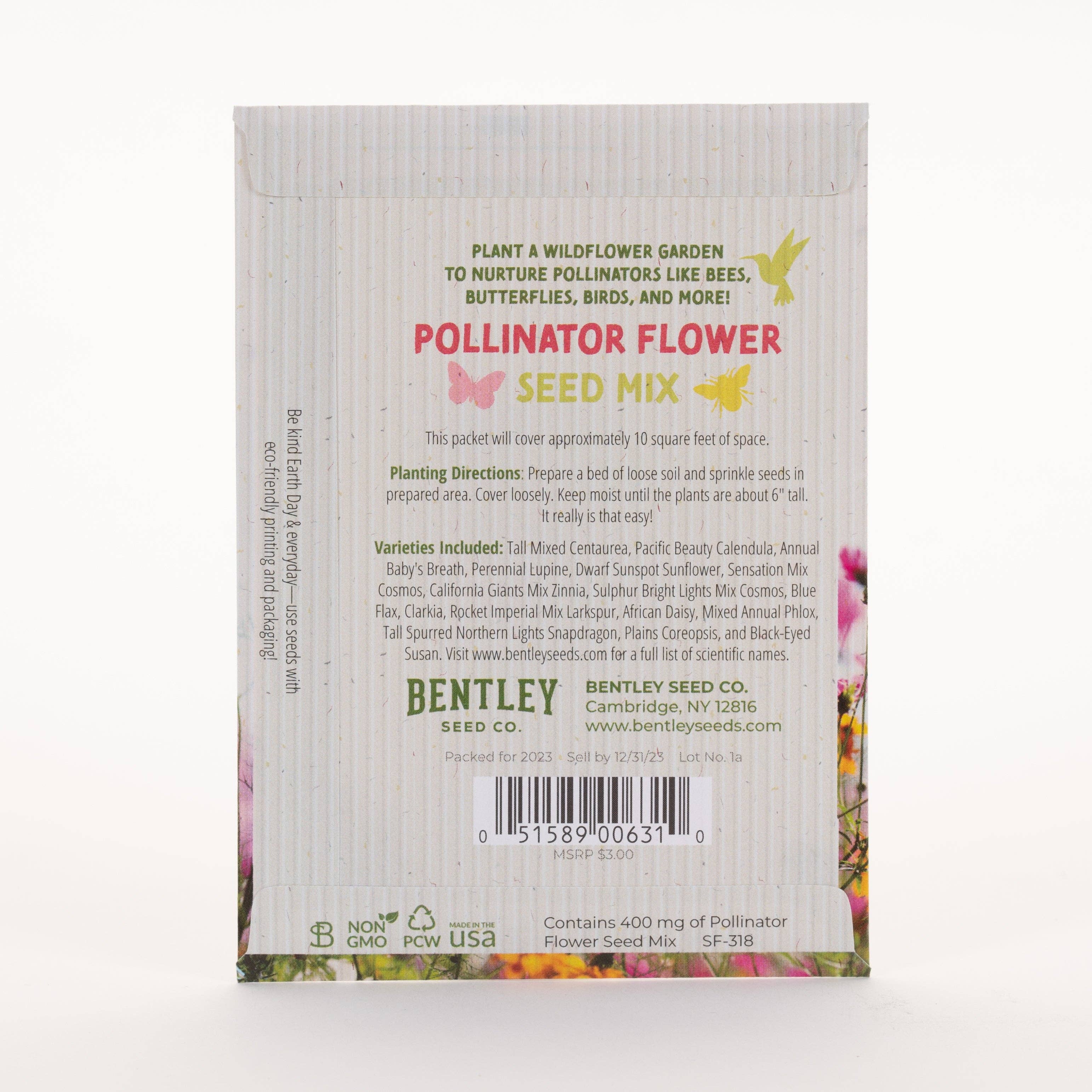 Bentley Seed Co. - Wholesale Plant Seeds - Make Everyday Earth Day - Pollinator Flower Mix Seed Packets4