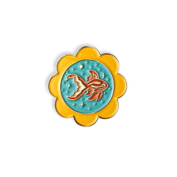 Wildkat Studio - Wholesale Lapel Pin/Button - Goldfish Gold Enamel Lapel Pin3