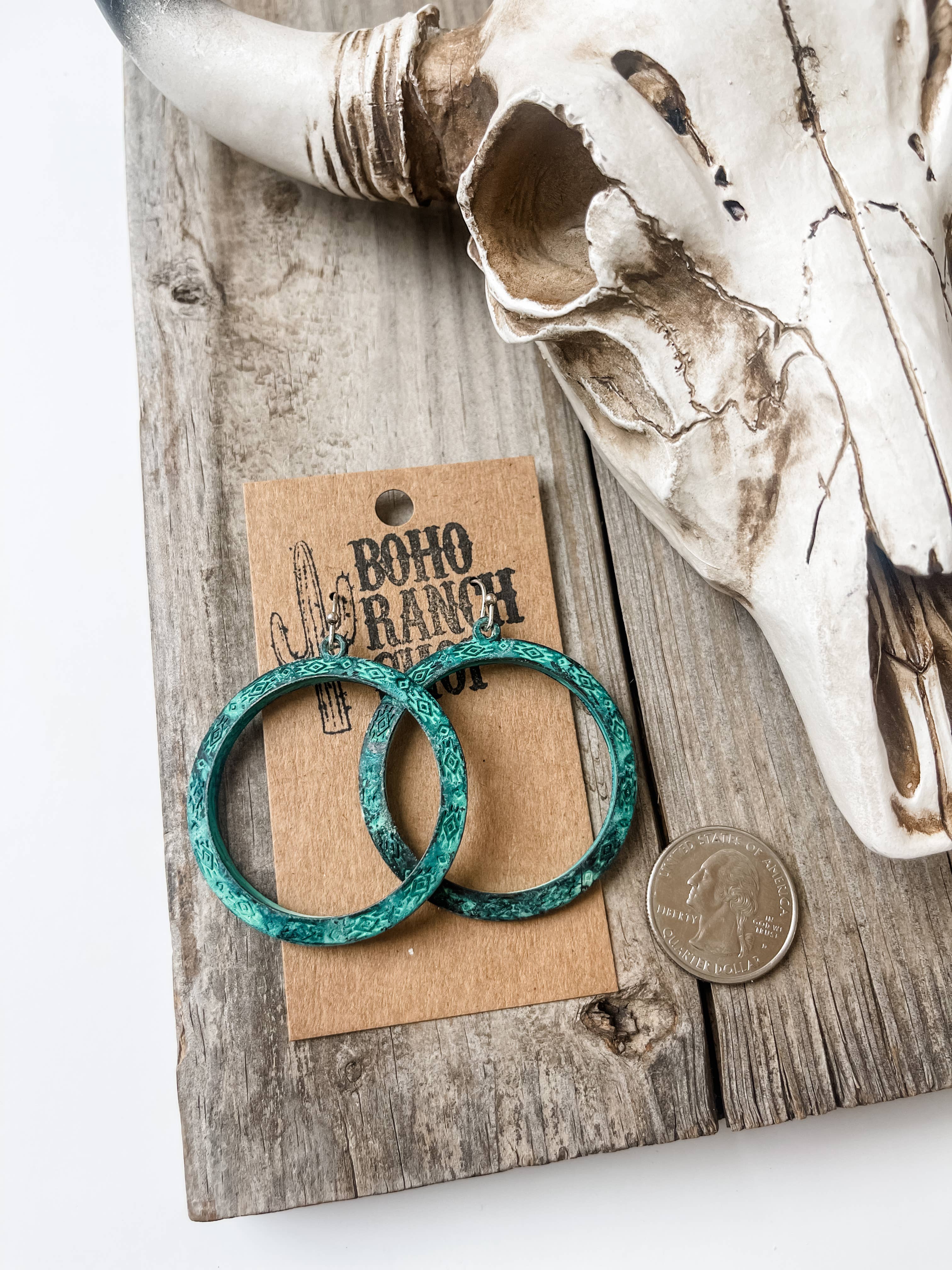 Boho Ranch Shop - Wholesale Hoop Earrings - Western Aztec Print Hoops2