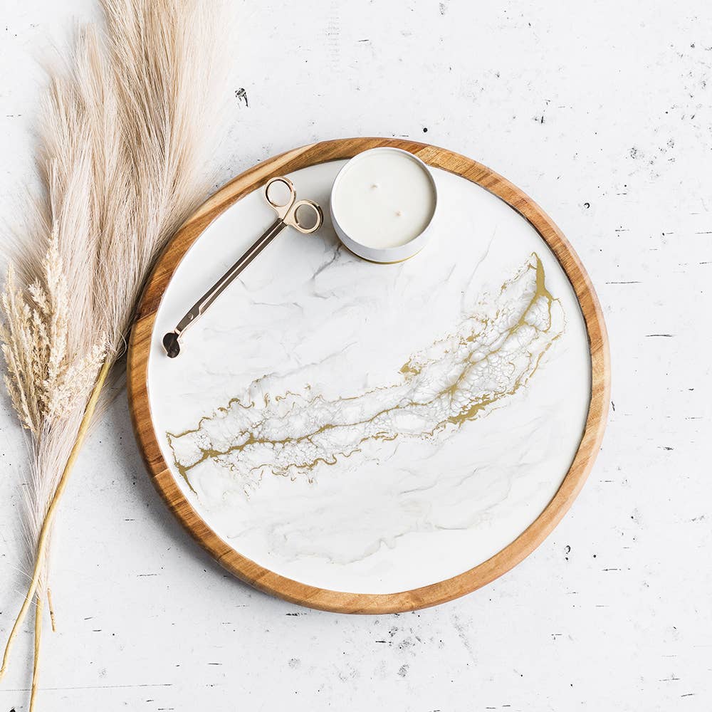 Lynn & Liana Designs - Vente Plateaux de service - Plateau tournant en résine de bois d'acacia - Lazy Susan 16" SANS TARIFS !10