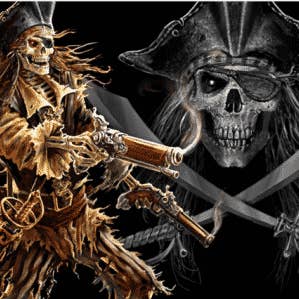 Pirata con pistole 5'x3' (stampa digitale) per la vendita all'ingrosso da parte di Worldwide Flags Ltd