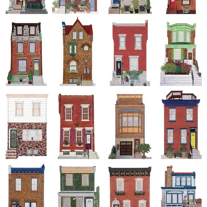 ArtByAlicia - Wholesale Poster - Stoops of Philly 11x17 Poster