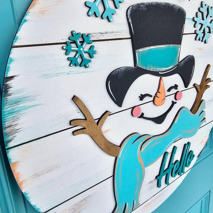 Teal Moon Creations - Wholesale DIY Craft Kit - DIY Hello Cheerful Snowman Door Hanger3