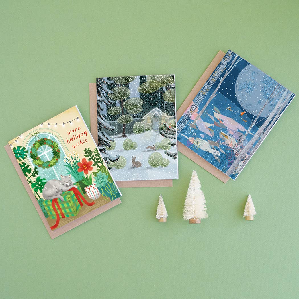 Studio Eleven Papers - Wholesale Christmas Card - Cozy Cottage Holiday Card2