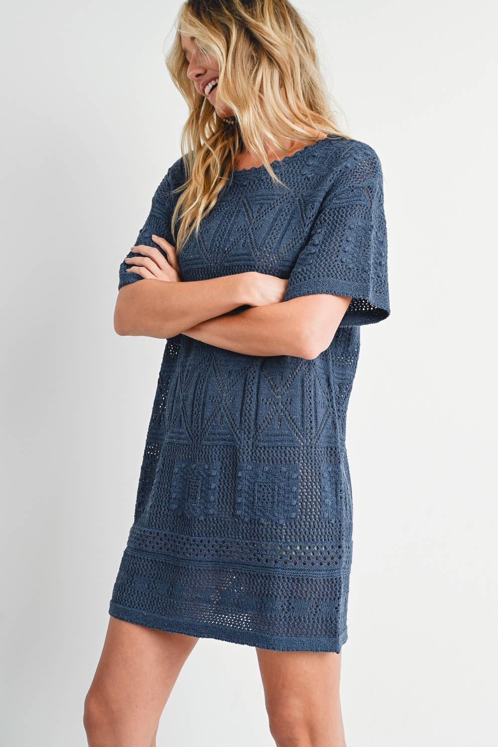 Bluivy - Vente Robe – femme - ROBE DROITE EN TRICOT AZTÈQUE13