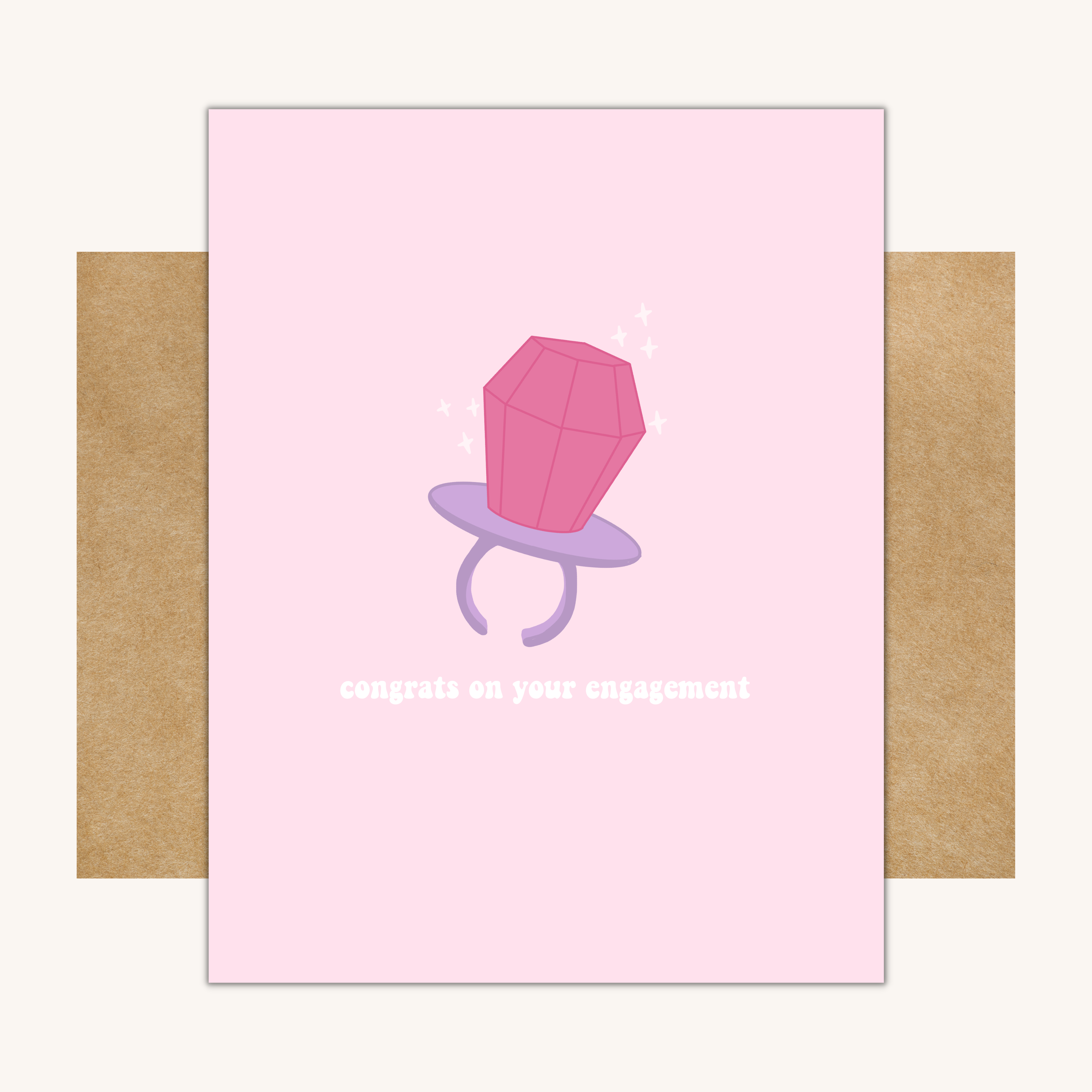 Kelly Scott Design Co – wholesale Engagement card – Ring Pop Engagement Card -- Funny Engagement Card0
