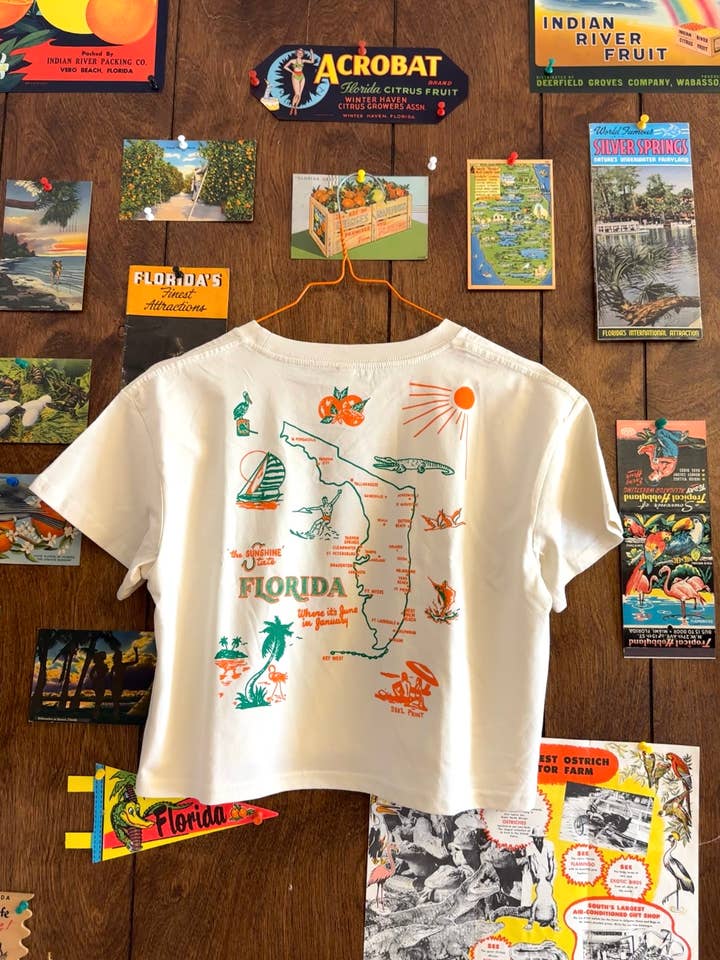 Custom Florida Map Crop Top for wholesale by 5801 Print House