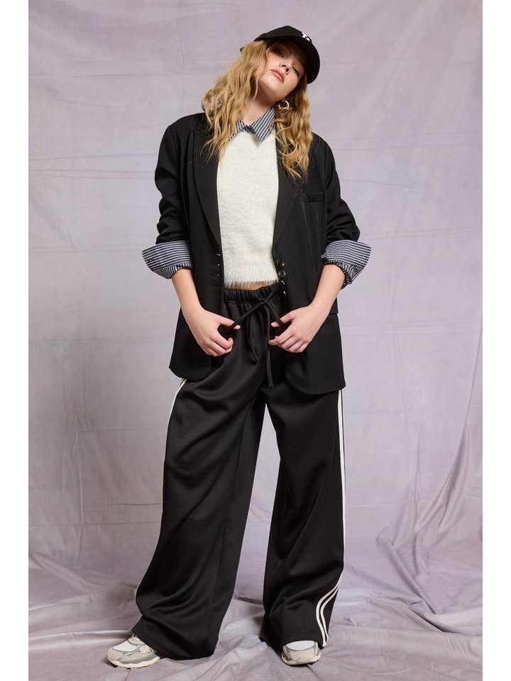 Mimosa - Wholesale Pants - Women's - Wide Leg Track Pants with Side Stripes7