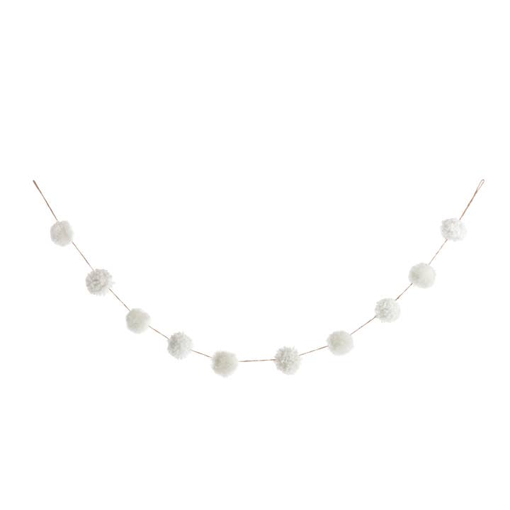 Snowball Pom Pom Garland for wholesale by DEMDACO