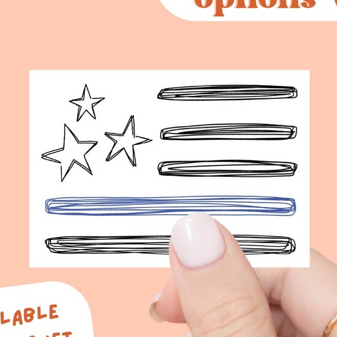 Adesivo o magnete impermeabile con bandiera a linea blu sottile per la vendita all'ingrosso da parte di Madi In The USA