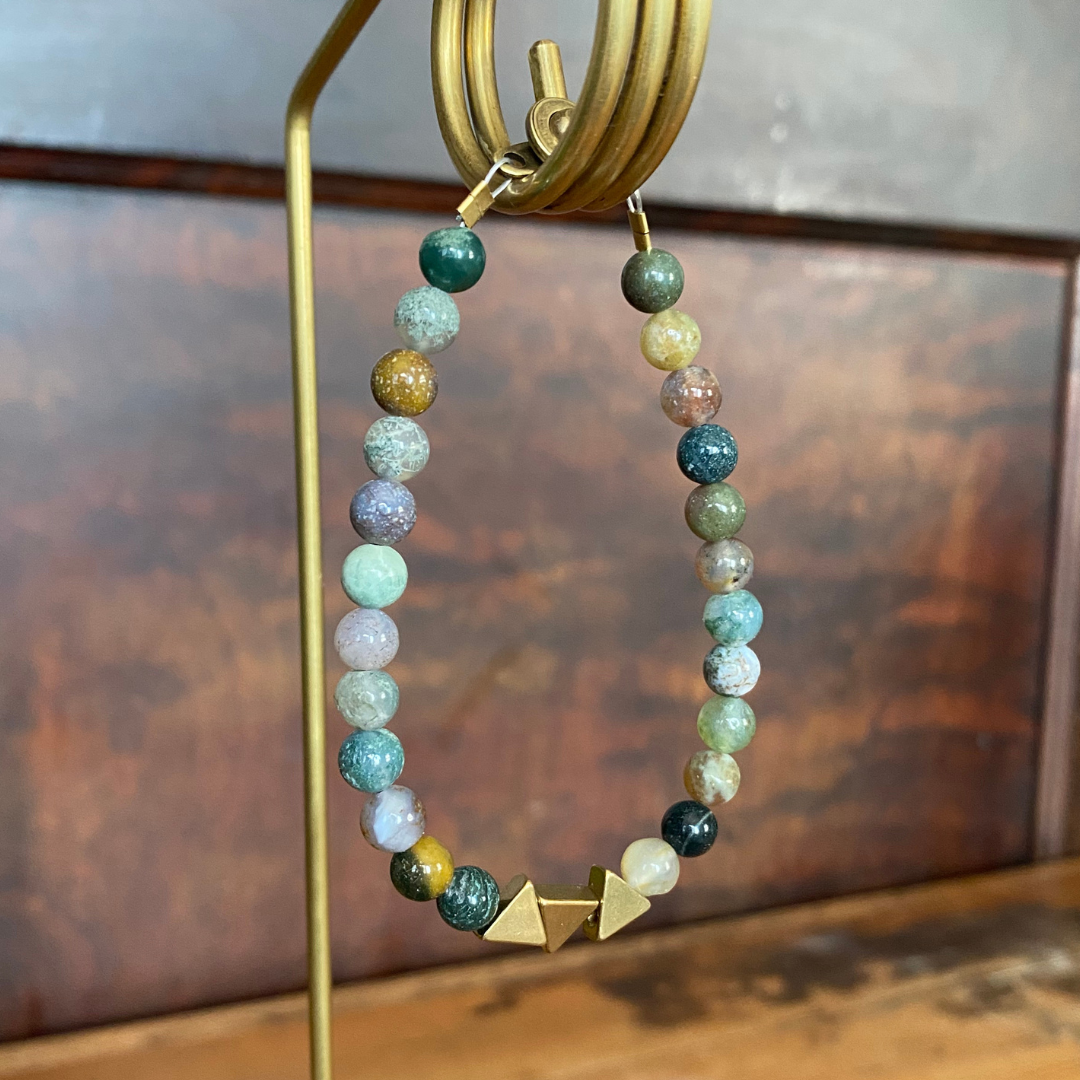 Seeds – Großhandel Perlenarmband – Duluth Armband | Halbedelsteinperlen | Dreiecke aus Messing23