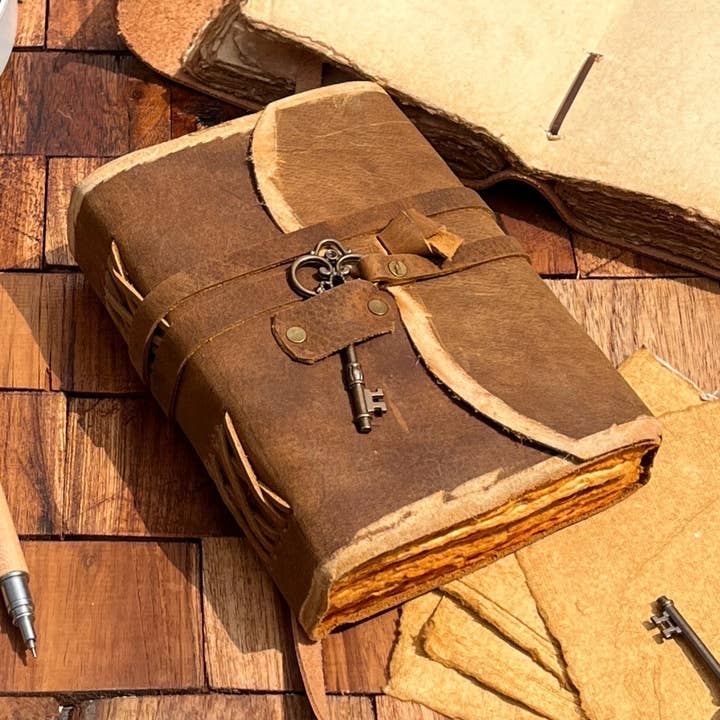 Leather journal handmade vintage book of shadow grimoire for wholesale by MNM HANDICRAFTS