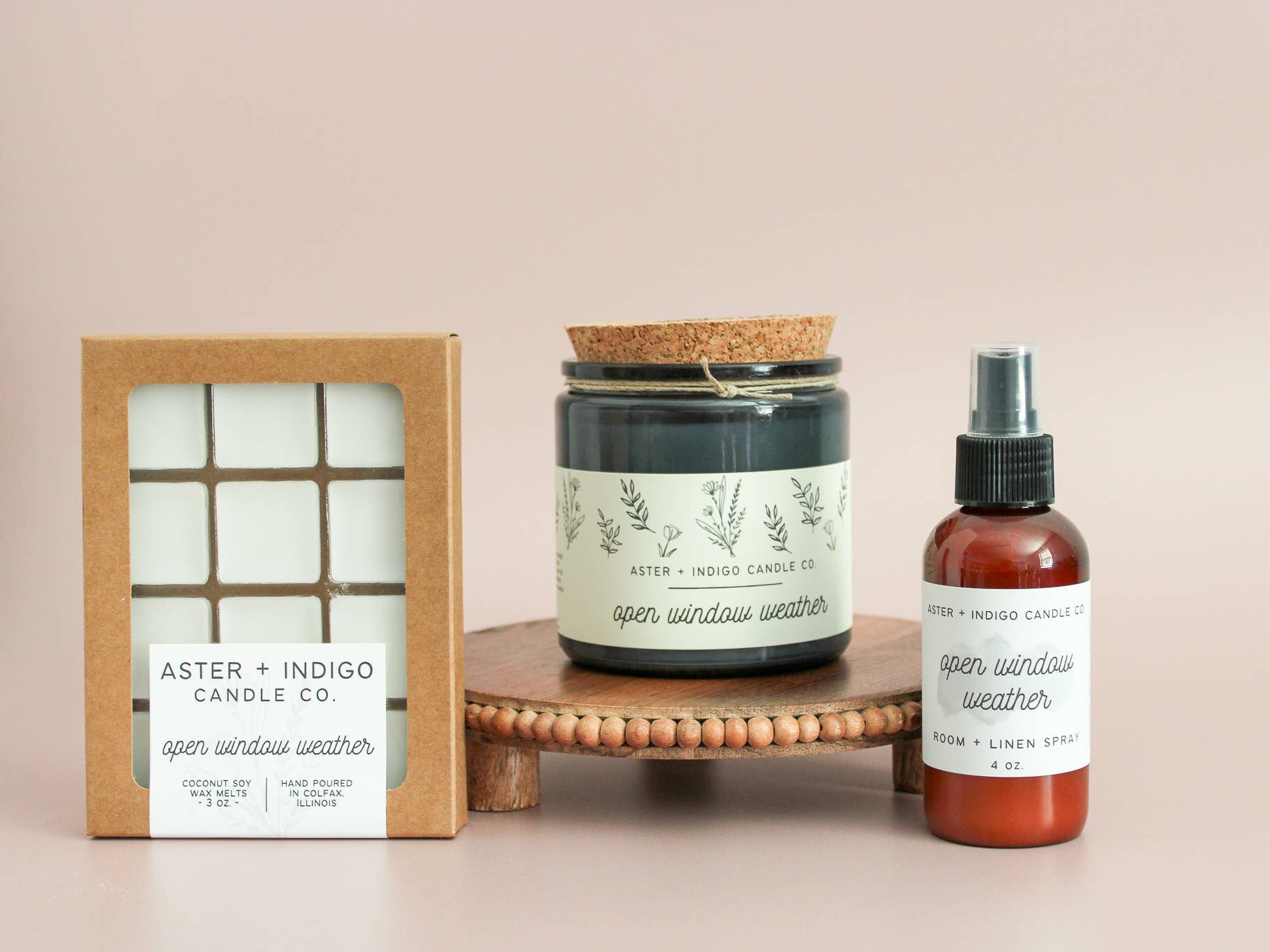 Aster + Indigo Candle Co. - Vente Bougie en bocal - Fenêtre ouverte | Météo | Soy Candle3