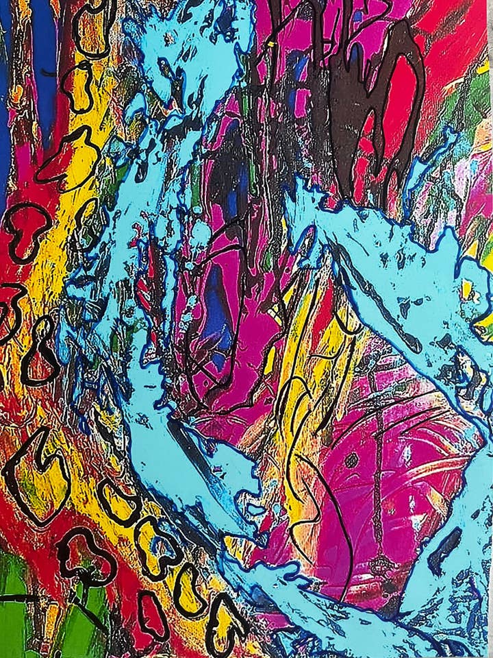 Impresión azul y rosa para venta al por mayor de Nenyasha Cherish Arts