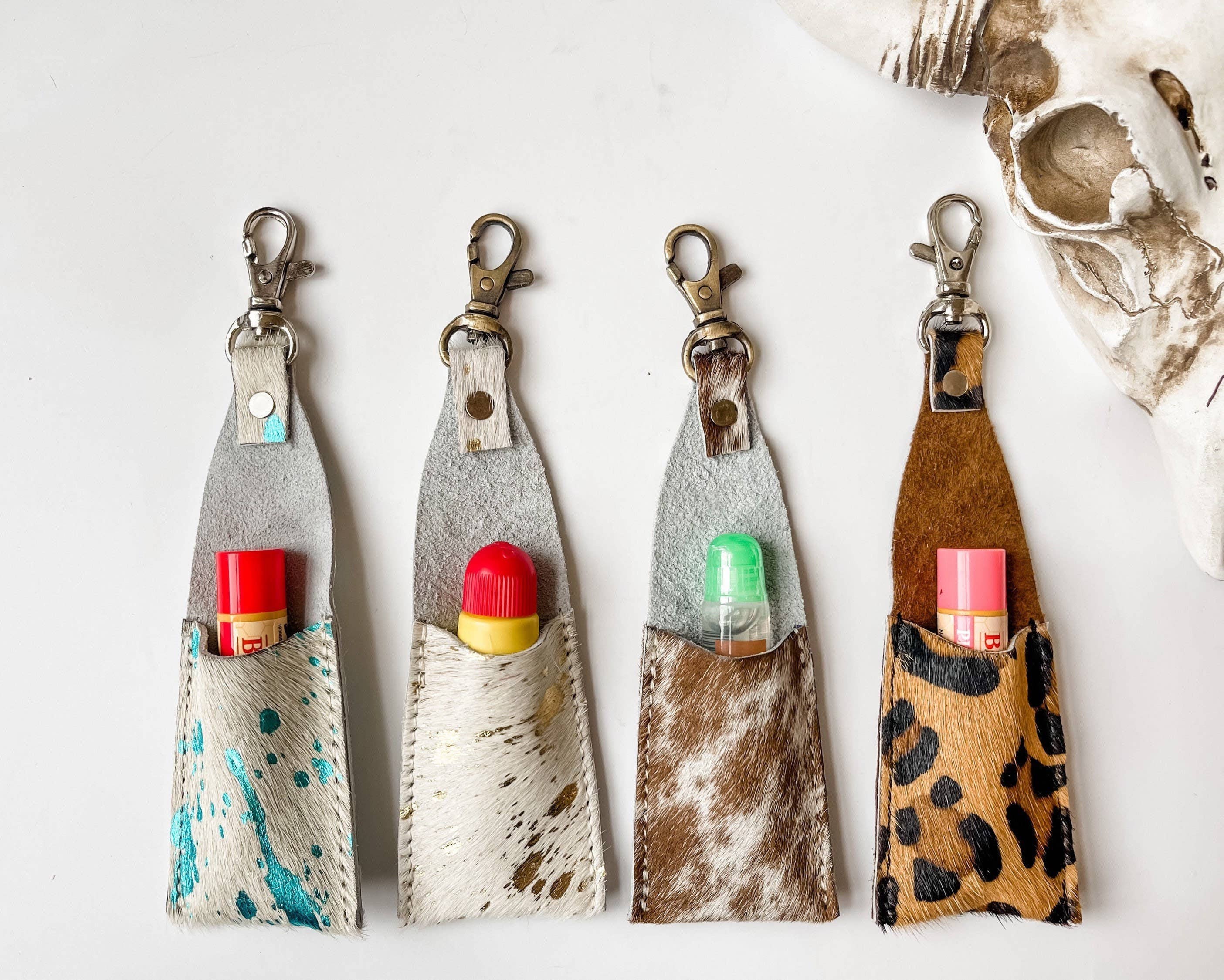 Boho Ranch Shop – wholesale Lip balm case/holder – Cowhide Chapstick Case Lip Balm Lipstick Case Holder0