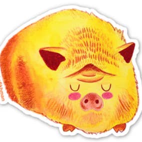 Sleepy Pig Sticker for wholesale by Masha Fikhman Art