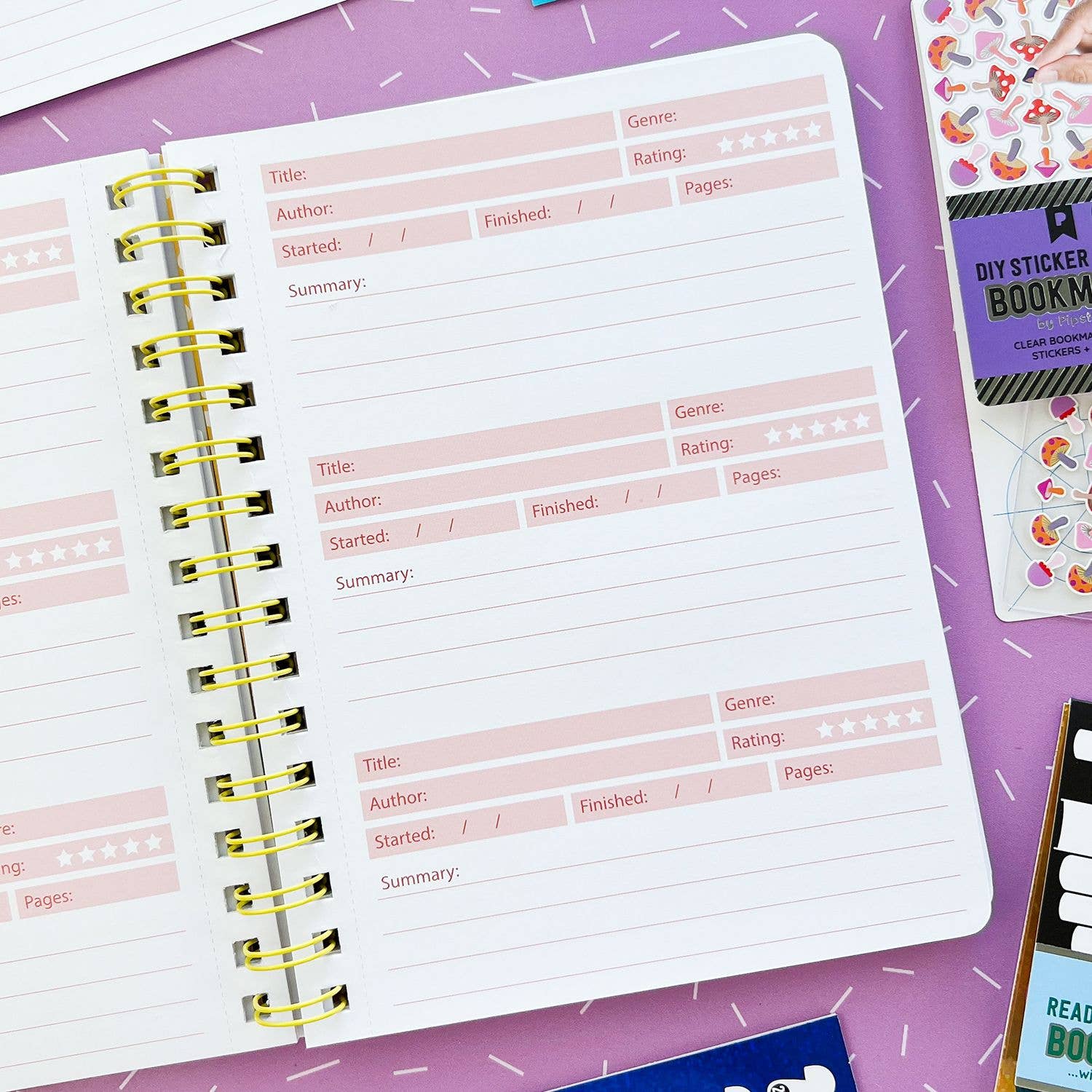 Pipsticks - Wholesale Sticker - Literary Mushrooms Reading Journal/Spiral Notebook1