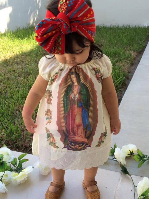 Vestito da bambina Nostra Signora di Guadalupe, set da 2 pezzi per la vendita all'ingrosso da parte di Cielito Lindo