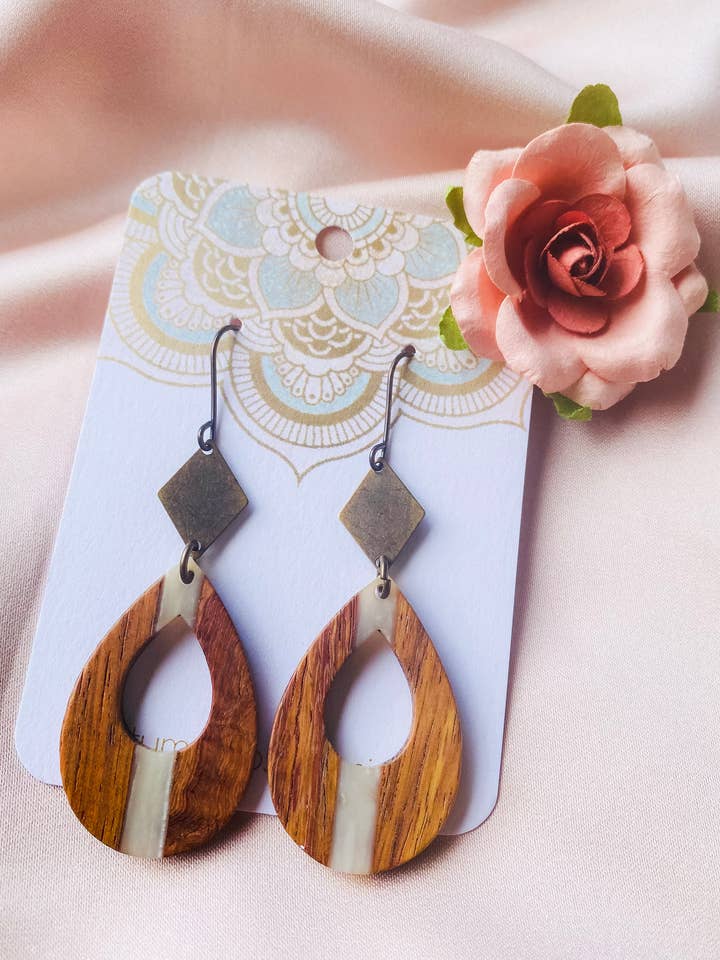 Modern Wood Earrings 10 for wholesale by Autumn Rose Designs